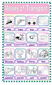 English Worksheet: Means of Transport