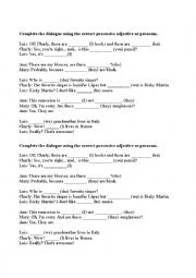 English Worksheet: Possessives Practices