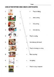 Classroom Activities Matching Worksheet