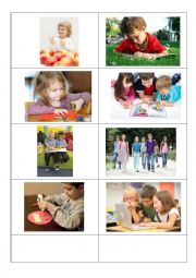 English Worksheet: Classroom Activities Matching Card Game