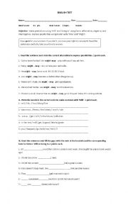 English Worksheet: future for prediction test 