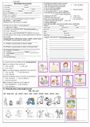 English Worksheet: Vocabulary and Simple Present