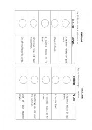 English Worksheet: m&m game