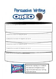 English Worksheet: Persuasive Writing Oreo