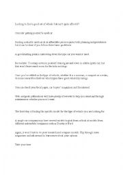 English Worksheet: Set of Guidelines writing/ Process writing