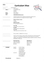 English Worksheet: CV & covering letter