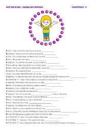 English Worksheet: PASS THE WORD 1 - Vocabulary revision game