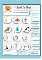 English Worksheet: A DAY AT THE CIRCUS 1