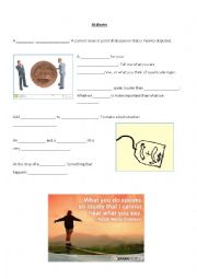 English Worksheet: A Idioms