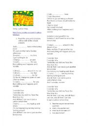 English Worksheet: Lemon Tree song