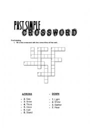 English Worksheet: PAST SIMPLE CROSSWORD