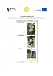 English Worksheet: Outdoor gym - exercises