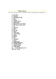 English Worksheet: Places in the city