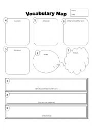 English Worksheet: Vocabulary Map with Oral Language