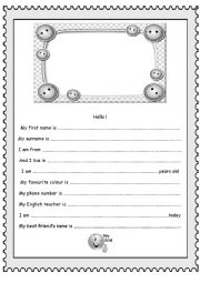 English Worksheet: All about me