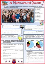 English Worksheet: A multicultural society