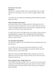 English Worksheet: How to write a book report