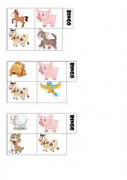 English Worksheet: Farm Animals Bingo