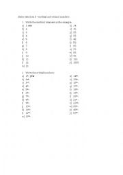 English Worksheet: cardinal and ordinal numbers