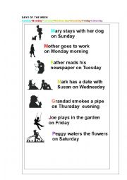 English Worksheet: Days of the week