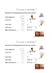 English Worksheet: I have got a problem !