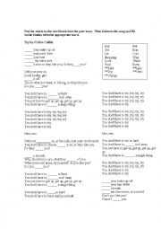 English Worksheet: Try by Colbie Callat Verb Cloze
