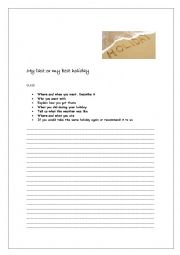 English Worksheet: Summer holidays