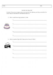 English Worksheet: Important Facts About Me
