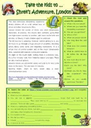 English Worksheet: Take the kids to ... Shreks adventure, London