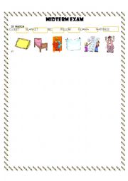 English Worksheet: parts of the house test 