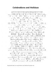 English Worksheet: Celebratios Cryptogram 