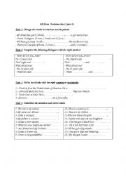 English Worksheet: irregular plural/ numbers/ countries and nationality