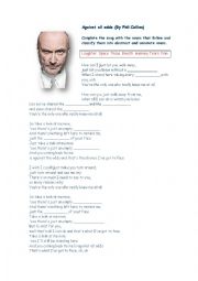 English Worksheet: Against all odds (by Phil Collins)