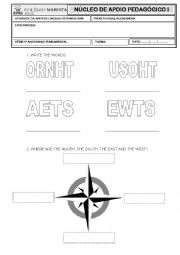 English Worksheet: CARDINAL POINTS