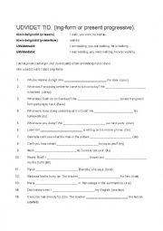 English Worksheet: Use of progressive present/present continuous