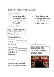 English Worksheet: Sing for absoluton by Muse