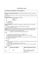 English Worksheet: Trail Mix lesson plan