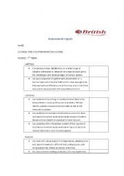 Assesment report FCE sts