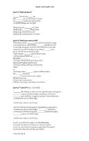 English Worksheet: Regular and irregular verbs