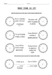 English Worksheet: What Time is it?