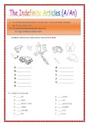 English Worksheet: Indefinite Articles 