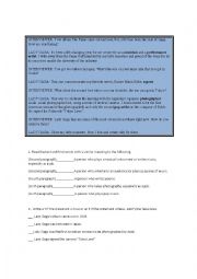 English Worksheet: Lady gaga reading 