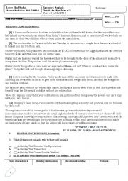 English Worksheet: Mid term test n1