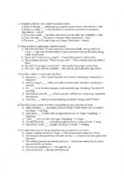 English Worksheet: Intermediate Grammar Exercises