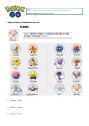 English Worksheet: Pokmon Parts of the body