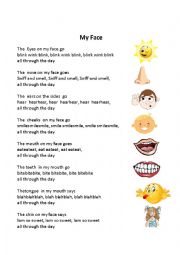 English Worksheet: My Face