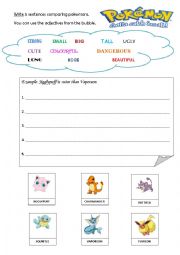 English Worksheet: Write sentences using the Comparative form. 