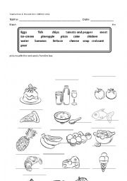 English Worksheet: Healthy and unhealthy food