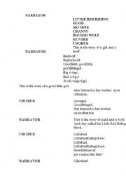 English Worksheet: Red Riding Hood Play