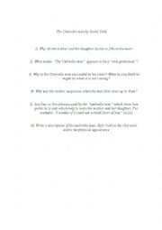 English Worksheet: The Umbrella mann